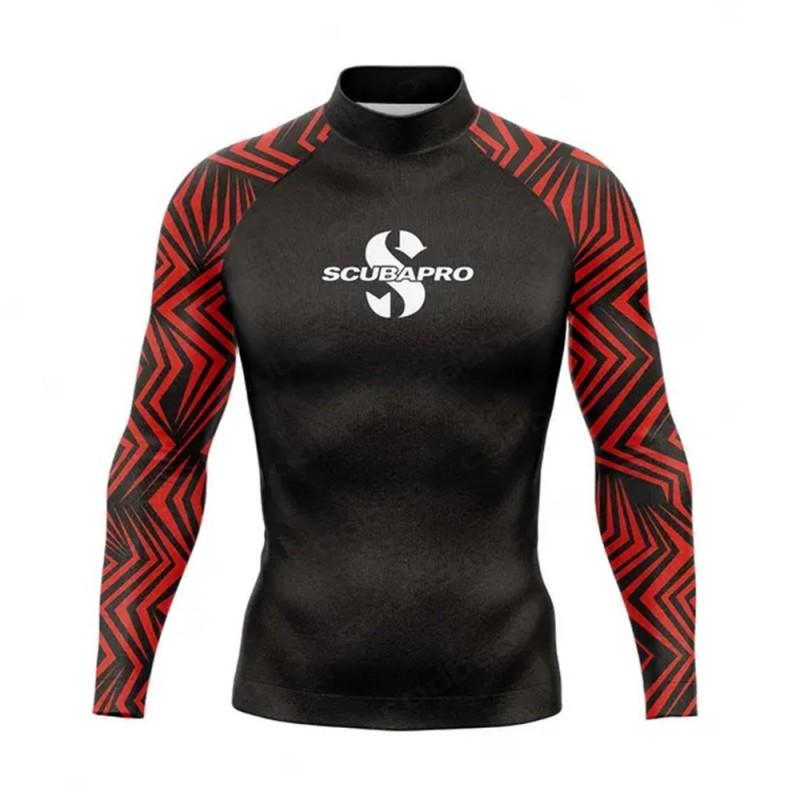 Mens Long Sleeve UV Protection Rash Guard Surfing Diving Swimming Fishing Outdoor Water Sports
