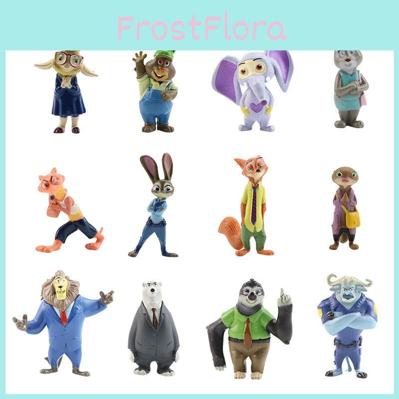 Figurine Mini Păpuși Zootopia Vibrante 12 buc Prezentând Judy Hopps Și Nick Wilde Pentru Copii