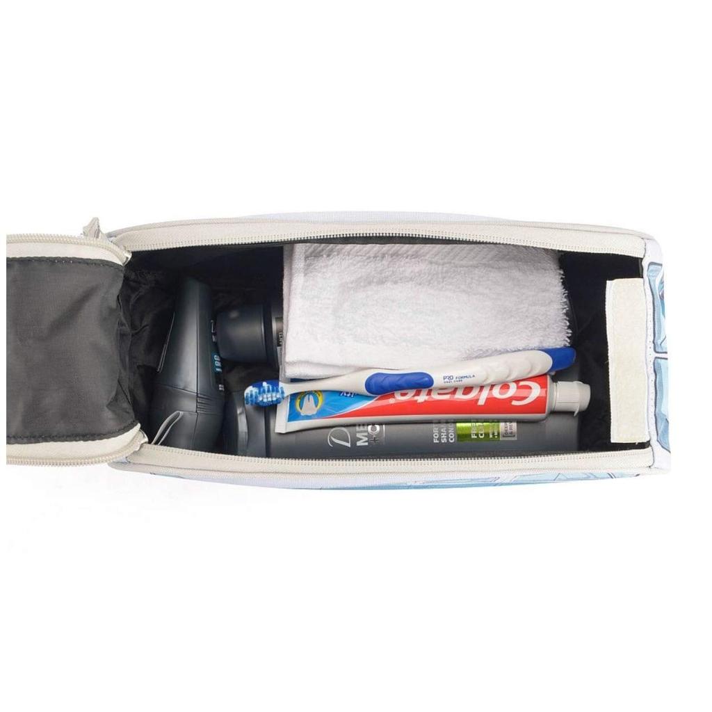 Licensed Volkswagen Volkswagen Camping Van Print Pouch Large Capacity Pen Case 30cm Unisex [Officially Product] (Blue) [Used]