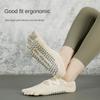 1 Pair Tie Multi Band Pilates Socks, Yoga Five Finger Socks, Professional Women's Non Slip Yoga Socks
