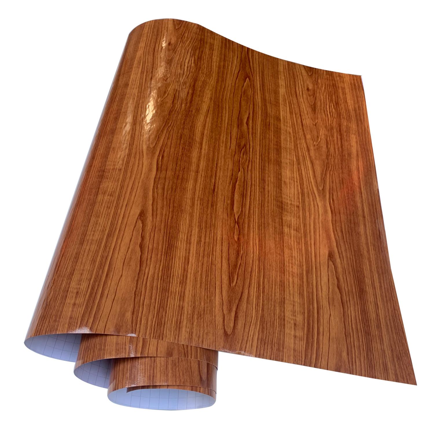 

Pvc Self-adhesive Glossy Wood Grain Textured Vinyl Car Vehicle Wrap Sheet Film Sticker Roll Car Home Interior Decors Sticker 30x150cm