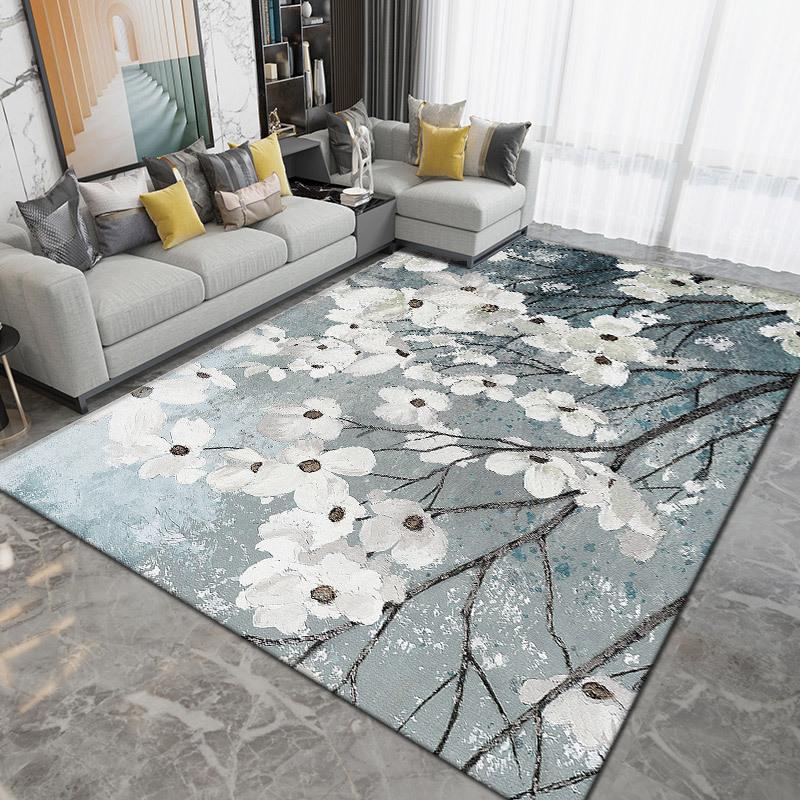 WTEMPO Retro Living Room Carpet  French Medieval Style Sofa Floor Mat Bedroom Bedside Carpet