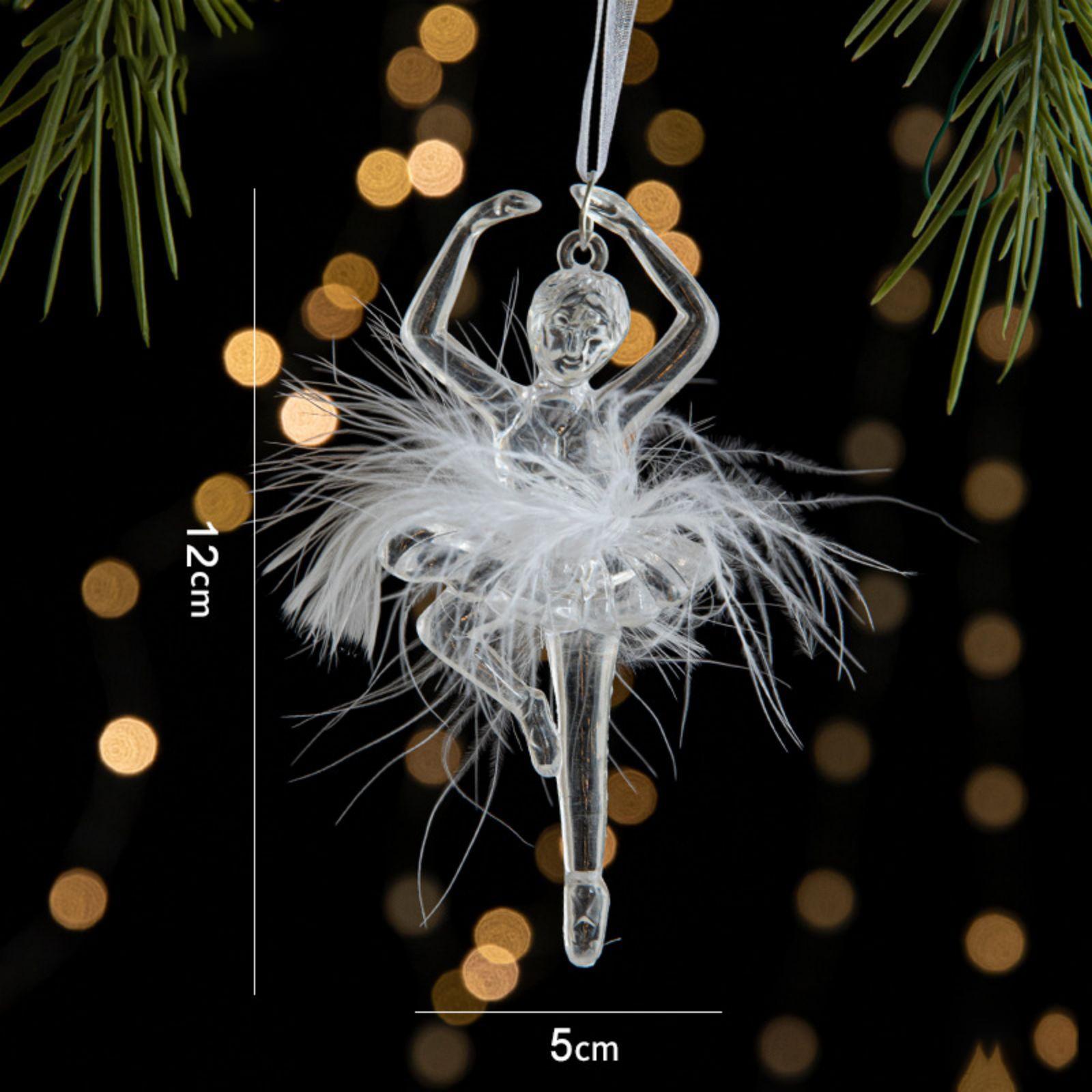 

Рождественский кулон из ледяного кристалла, подвеска в виде елки, прозрачный акриловый ангел, светильник, роскошное украшение, реквизит для макета сцены One Size