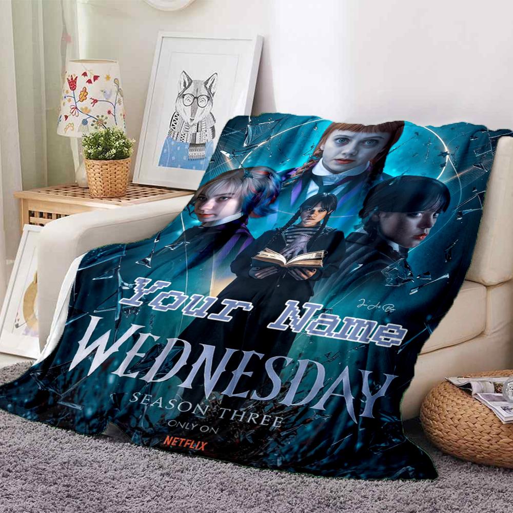 Custom 1pc Wednesday Addams Returns Blanket, Soft And Comfortable Blanket, Casual Warm, Camping Travel Blanket, Birthday Gift Q912193