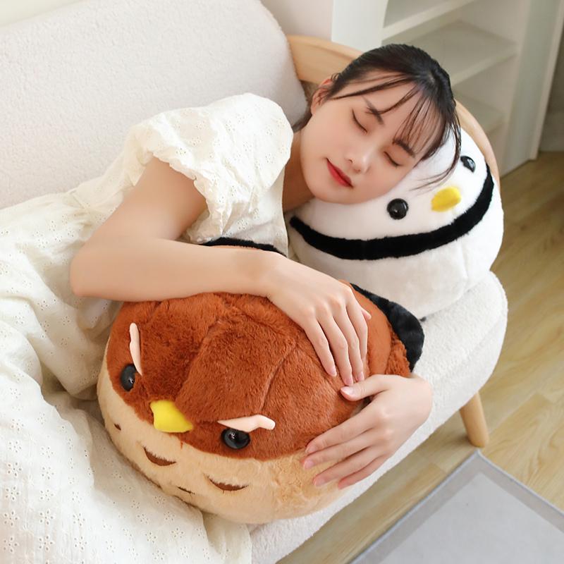 30/40cm Lovely Round Eagle and Red-crowned Crane Plush Toys Cartoon Animal Bird Pillow Stuffed Dolls Sofa Sleeping Cushion Gift