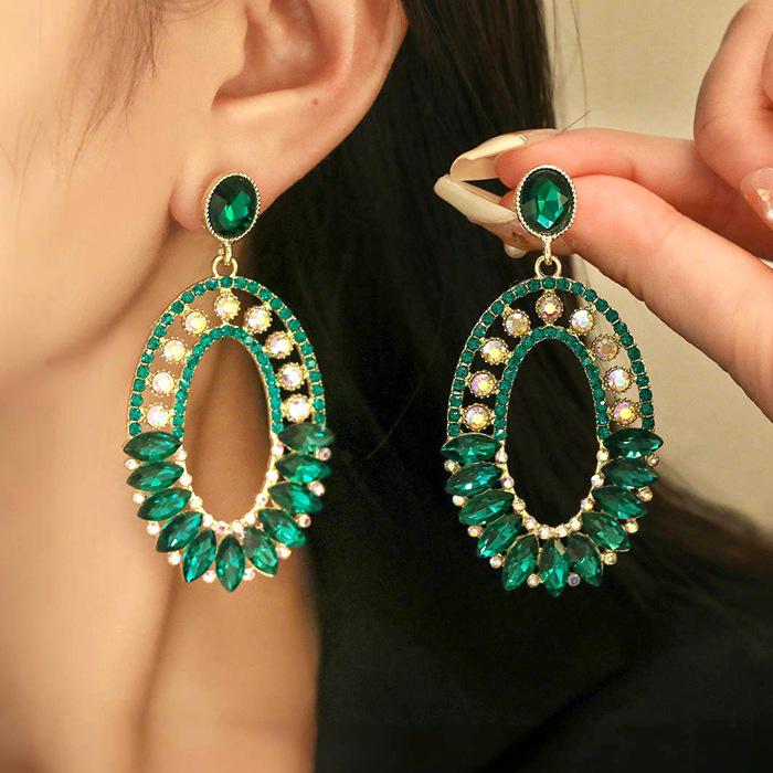 2025 Diamond Geometric Flower Tassel Earrings – Korean Cold Style, Light Luxury for Women