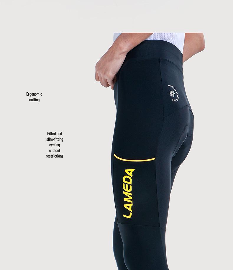 Lampada Men's Stretch Cycling Pants with Pockets: Moisture-Wicking, Quick-Drying, Color Block Design