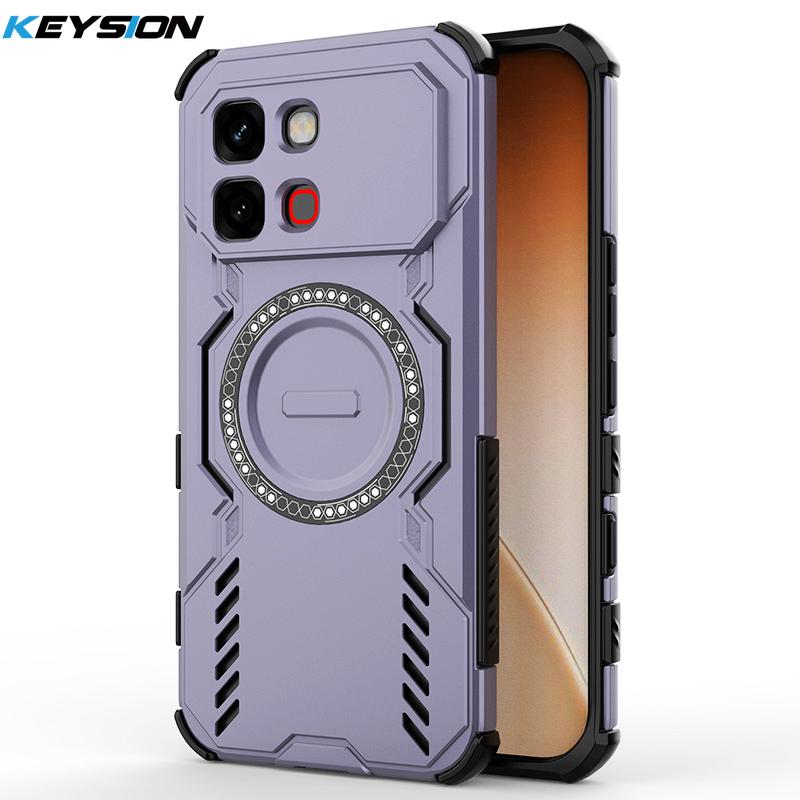 

KEYSION Hollow Heat Dissipation Case for Infinix Note Edge 5G Silicone+PC Magnetic Cooling Shockproof Phone Cover for Note Edge for Infinix Note Edge 5G фіолетовий