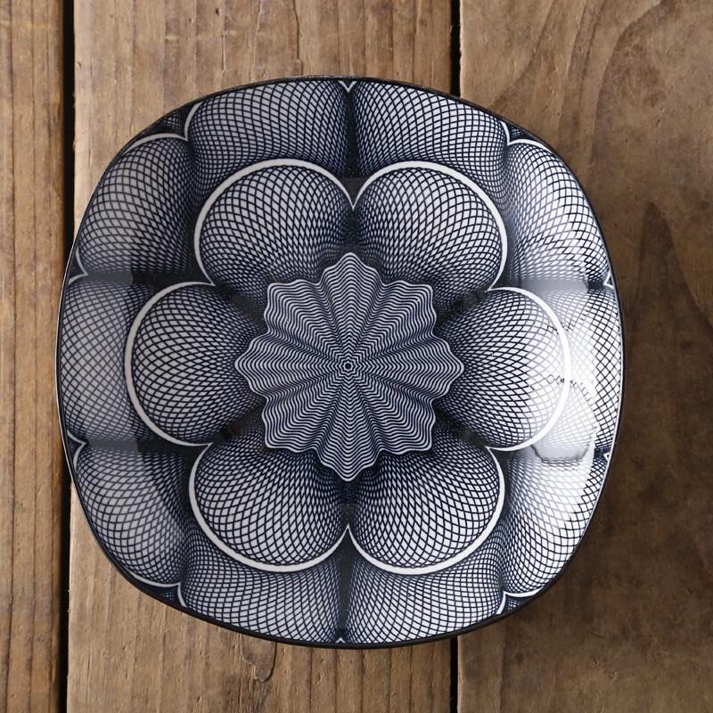 Diruien Nordic Ceramic 8-Inch Deep Square Dinner Plate 2-pack