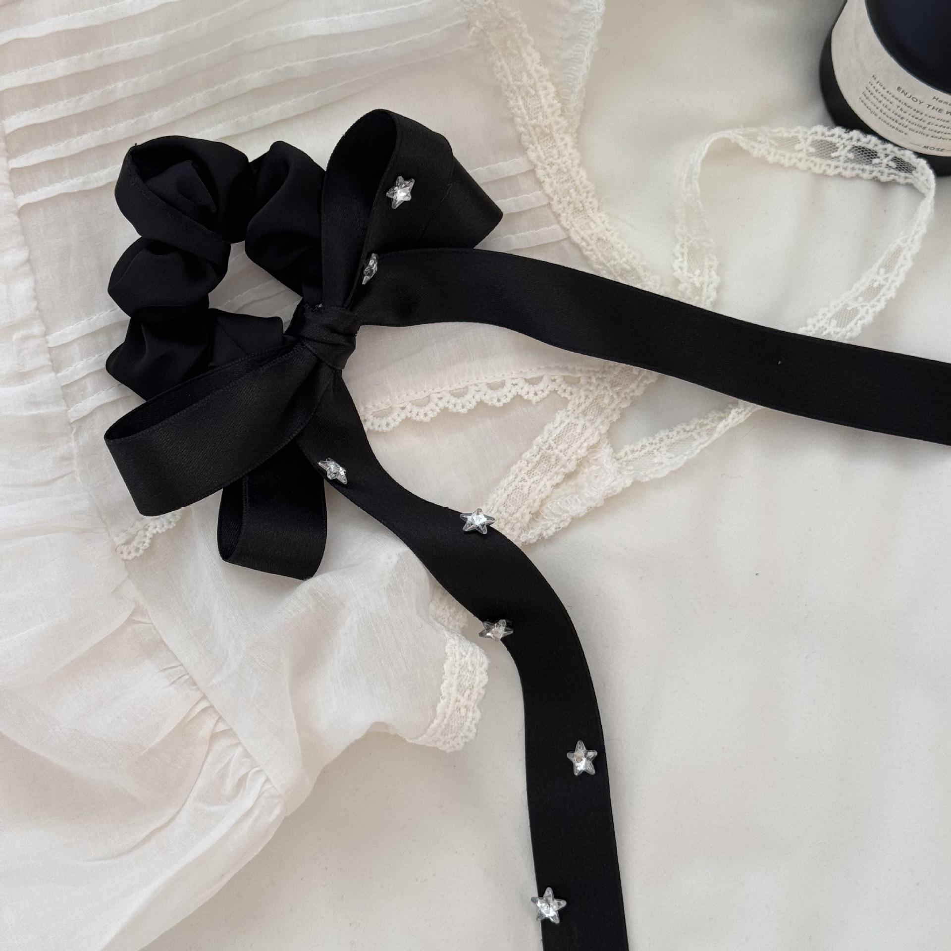 

Корейский бант-стример резинка для волос из толстой кишки высококачественные атласные аксессуары для волос повязка для низкого хвоста новые модели лента звезда