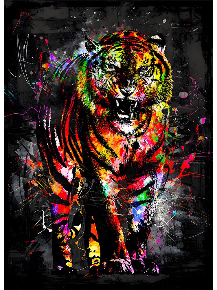 Abstract Graffiti Art Lion Tiger Giraffe Canvas Art Animals Posters and Prints Wall Art Decor Pictures For Living Room Cuadro
