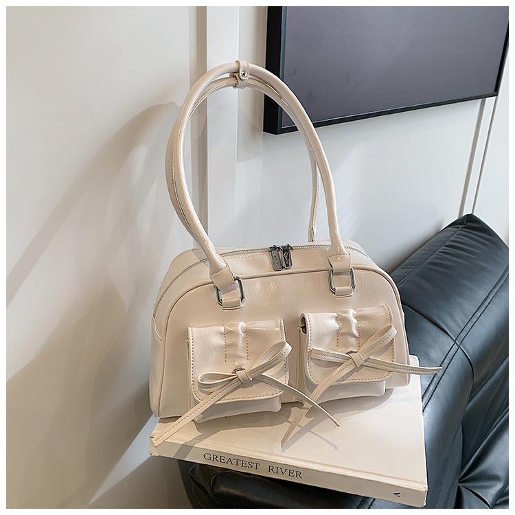 

Текстурированная универсальная женская сумка подмышкой, новая сумка через плечо, модная и повседневная, простая однотонная сумка в иностранном стиле белый