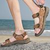 Summer Men's Leather Sandals Outdoor Beach Sandals Breathable Casual Shoes Slippers
