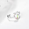 Korean Gradient Moonstone Reindeer Ring - Adjustable Women's Christmas Accessory