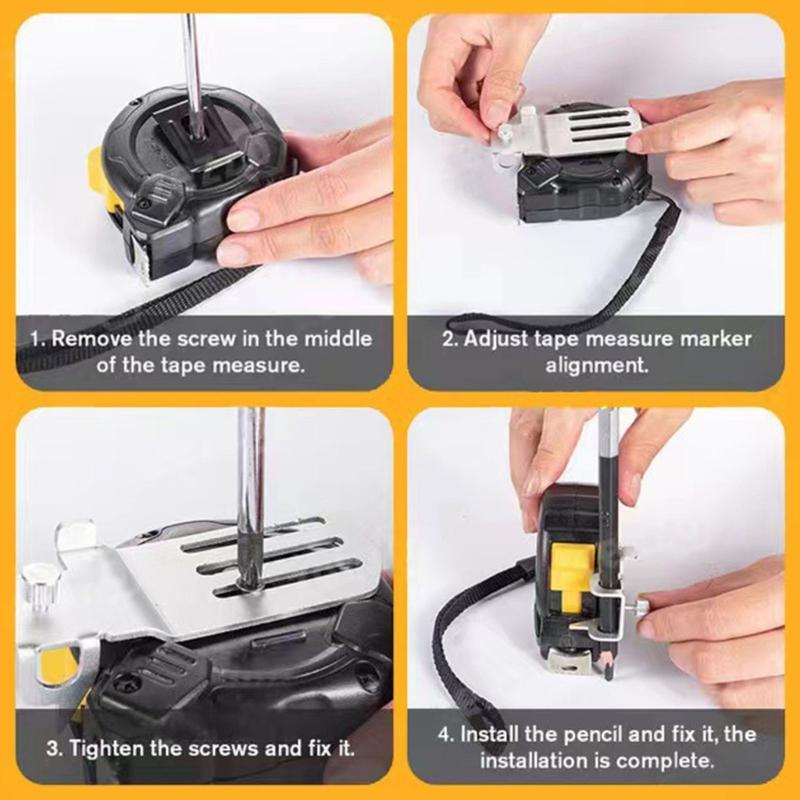 4Pcs Measure Scribing Tool Tape Measure Holder Marker Tool Locator Tape Measure Fixing Clip Measuring Tape Clip Ruler