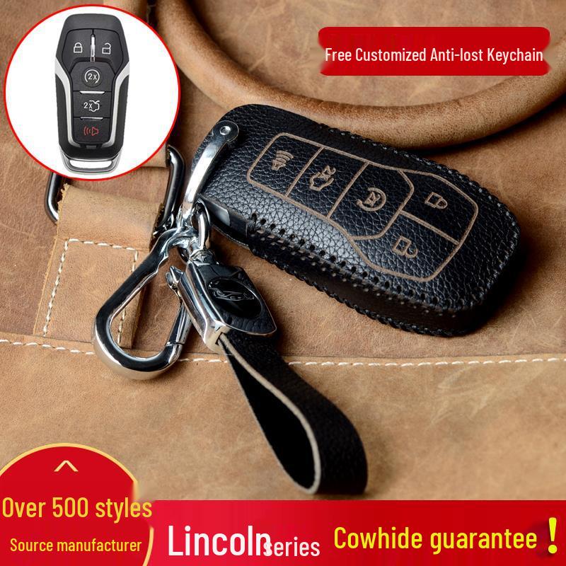 Cowhide Key Case for Lincoln MKX, MKZ, MKC, Taurus, and Mustang Explorer