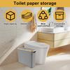 Toilet Paper Basket with Lid Large Capacity Easy to Install Toilet Paper Storage Organizer Multi-purpose Toilet Paper Holder