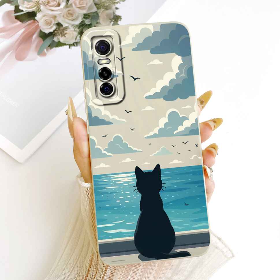 Einfaches Design Print Für vivo Y73s 5G V2031A Hülle Silikon Rückseite Für Vivo Y73S Y 73s 5G 6.44" Stoßfeste Handyhüllen Bumper