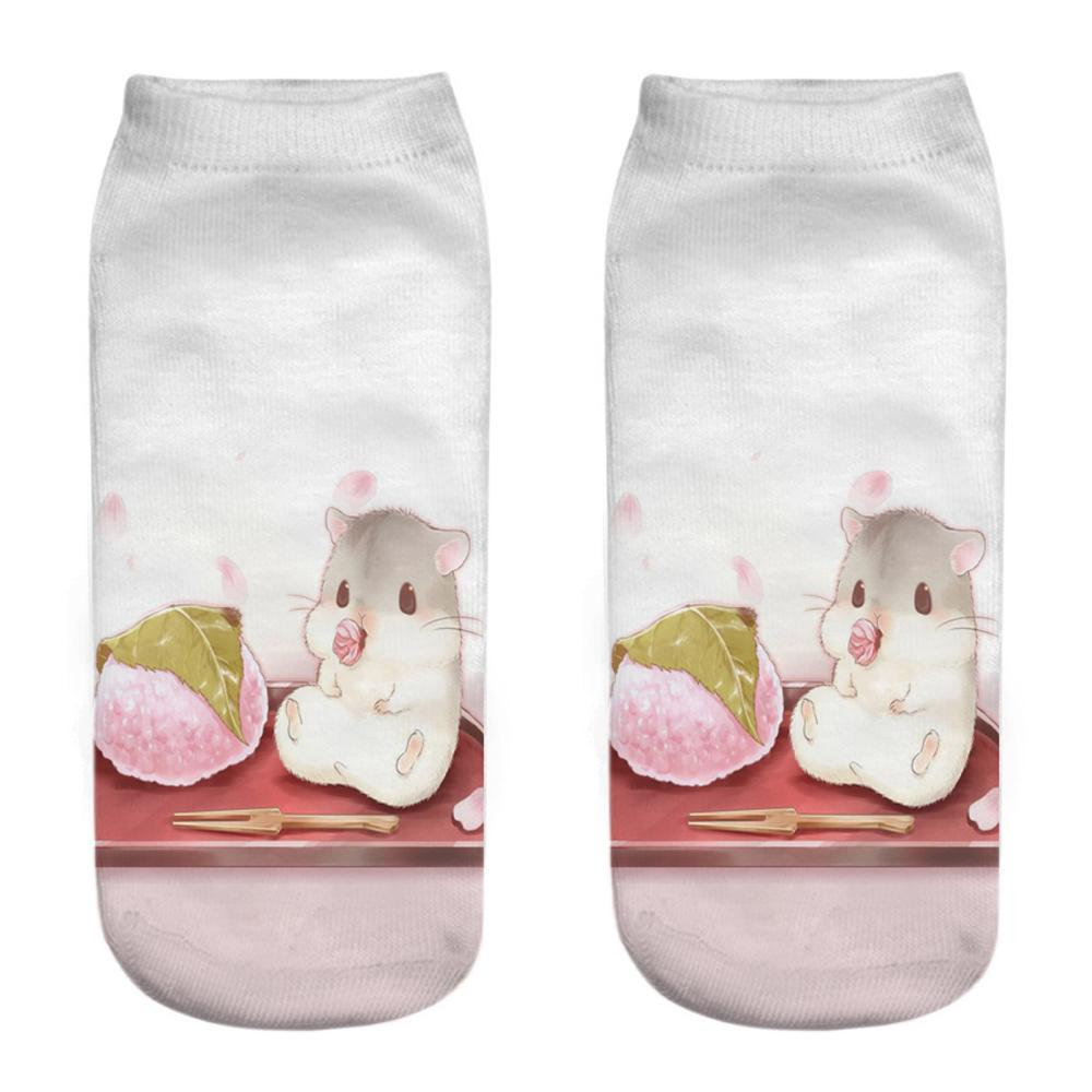 New Fashion 3D Printed Mouse Totoro Socks Funny Kawaii Women Cute Animal Fitness Hamster Sokken Dropship