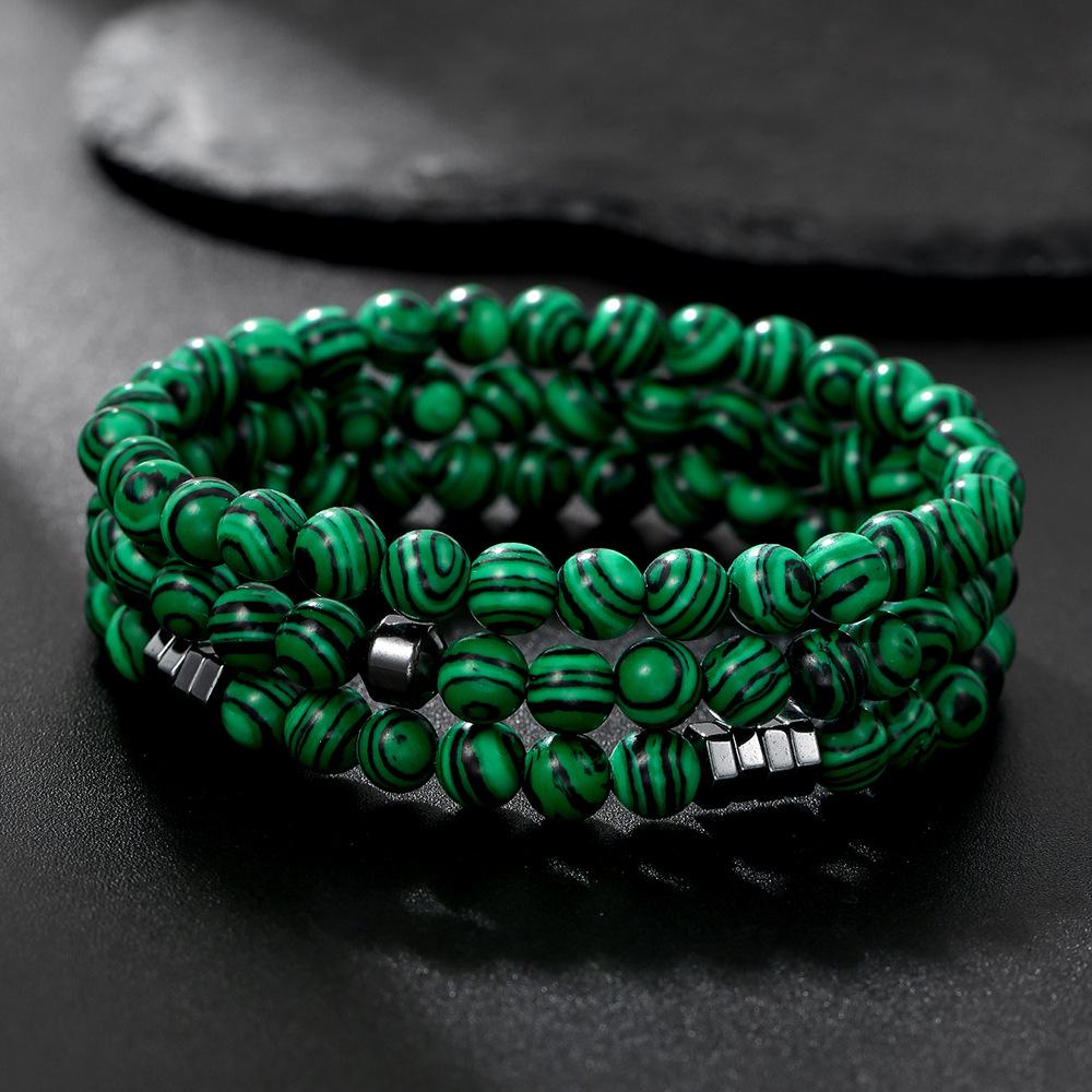 Matte Black Cubic Zirconia Ball & UFO Pendant Braided Bracelet Set