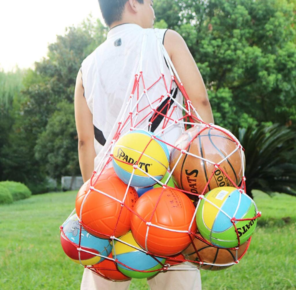 Ball Soccer Ball Holds Basketball Shoulder Convenient to Storage Club Red Net, Net, 5-15 Balls, Bag, Bag, Carry, Sports, Supplies, Outdoors, Schools,