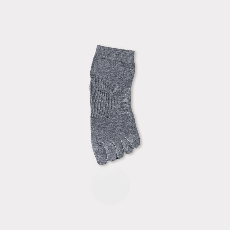 Men's Spring and Summer Sweat Absorption Deodorization Antibacterial Solid Color Boneless Short Tube Five Finger Socks