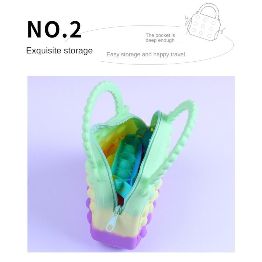 Silicone Children's Bag, Pinch Le Silicone Wallet, Girl's Semi-circular, Cartoon Handheld Zero Wallet Bubble Le Bag
