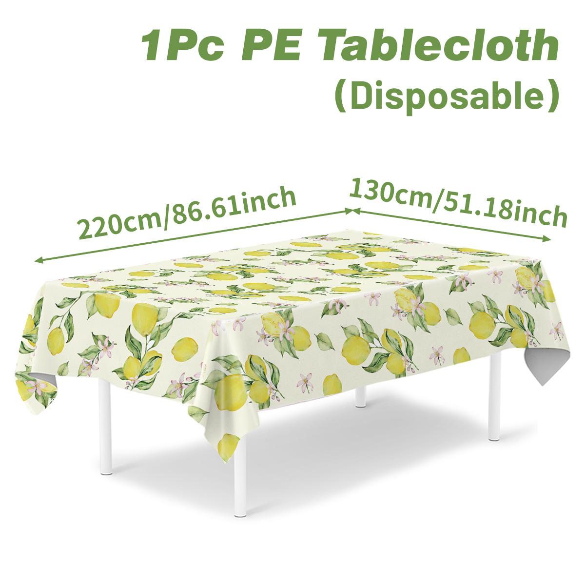 

Summer Fruit Lemon Waterproof Plastic Tablecloth Holiday Party Birthday Party Decor Kids Table Cloth Dining Table Cover Kitchen
