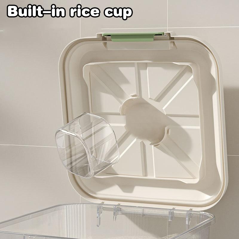 5/10/15Kg Rice Container Rice Storage Box Sealed Cereal Dispenser Insect Proof Pet Food Container Kitchen Organizer