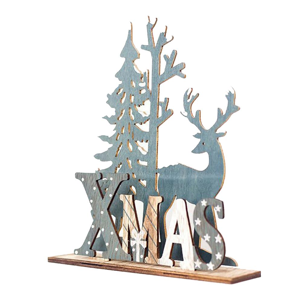 Gifts Home Decor Mini Desktop Xmas Tree Wooden Ornaments Christmas Decoration