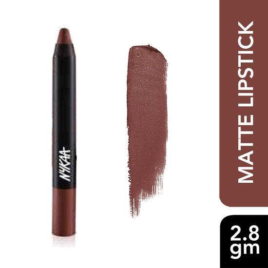 Nykaa MATTE-ilicious Lip Crayon - Next Level Nude (2.8gm) Shade No 04 With Prove Your Point Cosmetic Sharpener