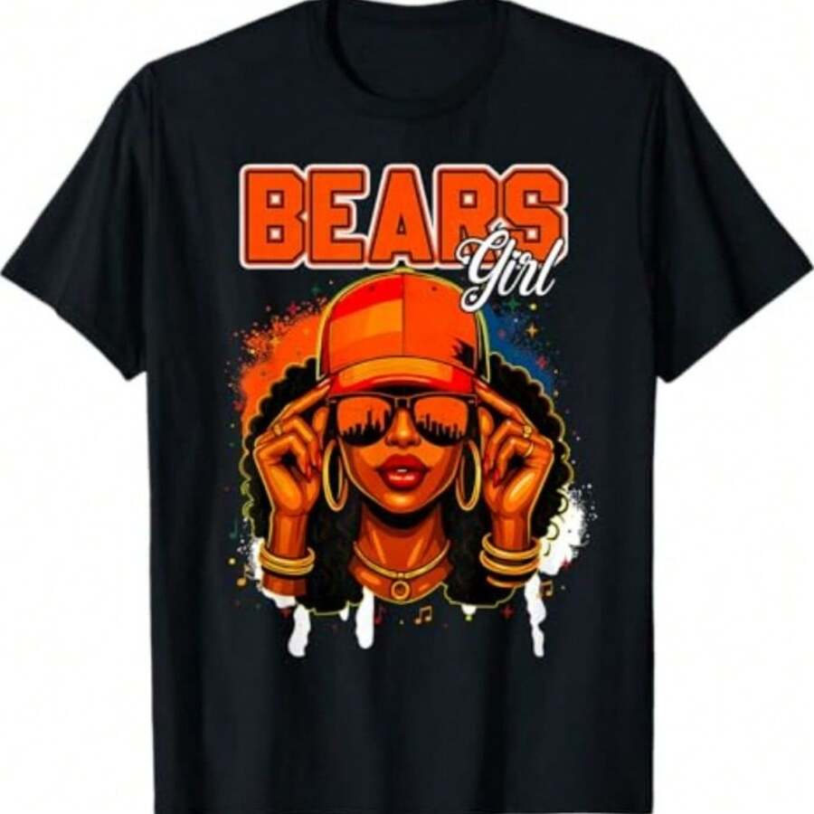 Black Afro Athletic Tee for Girls Bold Style Unisex Fit S