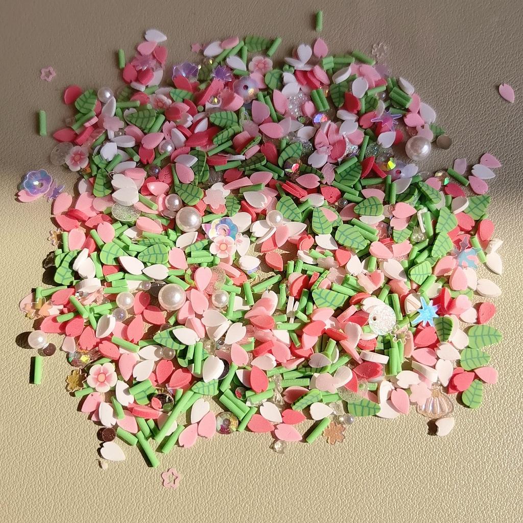 Polymer Clay Sprinkles Mixed Flower Leaves Clay Slices Soft Pottery for DIY Crafts Filling Accessories
