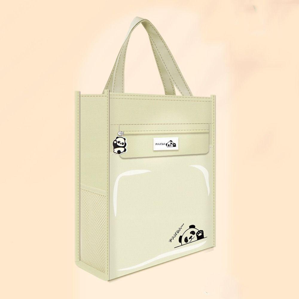 Multiple Pockets Cartoon Tote Bag Panda Dog Shoulder Handbag Cute Student Tutorial Bag Shopping