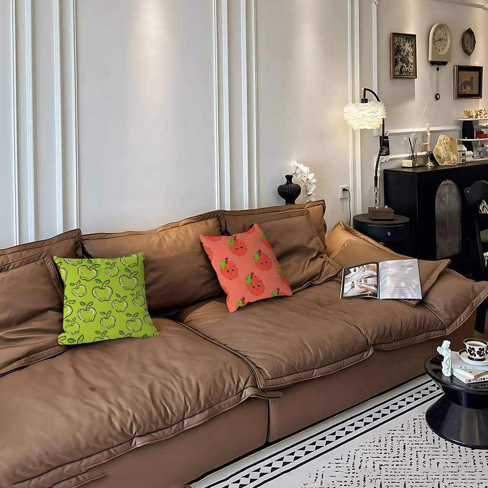 Cartoon Apple Simple Pillow Case Removable Washable Cushion Cover – All-Season Soft Linen