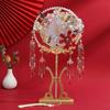 Long Handle Wedding Show Fan Antique Style Bride Hand Held Fan Bride Group Fan  Home Decoration