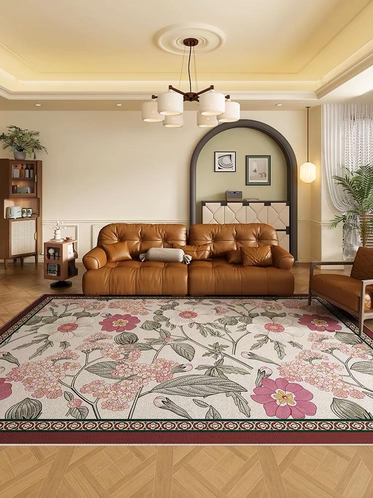 

Американский винтажный хрустальный бархатный ковер в пасторальном стиле, украшение для дома, цветочный коврик для гостиной, дивана, журнального столика, коврик для крыльца 1400MMx2000MM