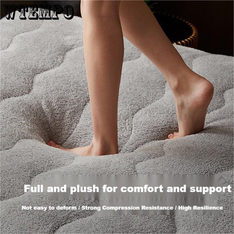 Warm Lamb Fleece Mattress Upholstered Home Bed Mattress Warm Winter Student Dormitory Single Thickened Mattress Soft Quilt Mats
