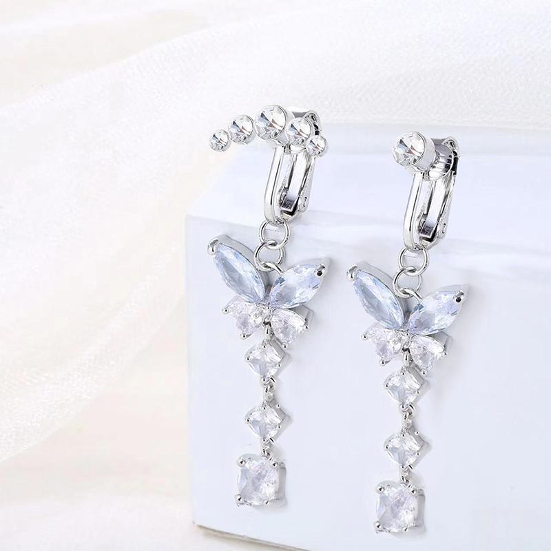 Faux Fake Belly Butterfly Fake Belly Piercing Clip On Umbilical Navel Fake Pircing Zircon Cartilage Clip On Earring Body Jewelry