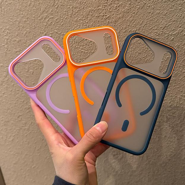Double Color for Magsafe Matte Case for iPhone 15 16 17 Pro Max Air 14 Plus 13 11 12 Magnetic Frosted Shockproof Cover
