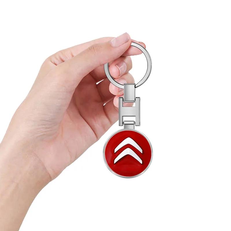 Luxury Car Keychain Car Keychain Car Emblem Logo Auto Accessories For Citroen C1 C3 C4 Grand Picasso C4L C5 C6 C8 VTS Aircross