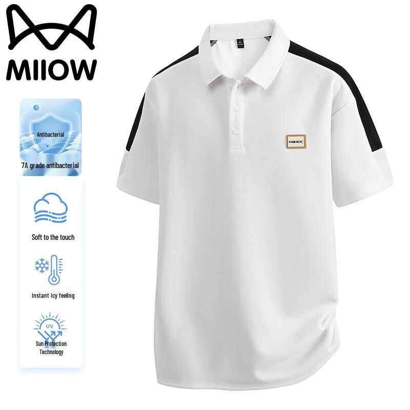 Mao Ren Men s Ice-Feel Short Sleeve Polo Shirt L