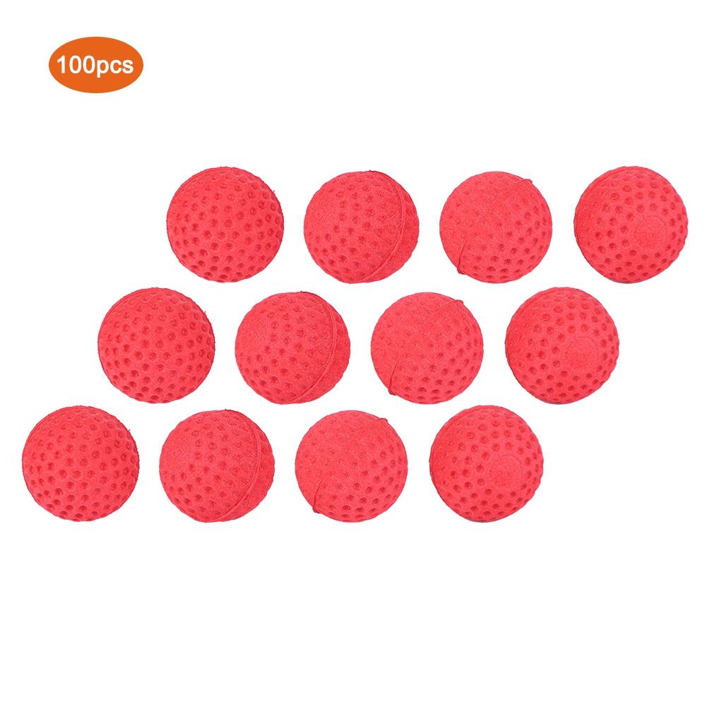 Lot de 100 PIÈCES Pack Universel EVA Doux Rond Balles Rechargeables pour Pistolet Jouet Rival (rouge)