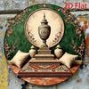 Metal Wall Art Islamic 2D Round Aluminum Sign for Living Room