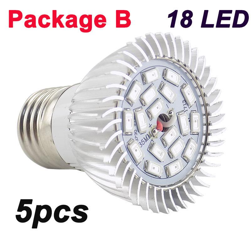 5pcs Plant Grow Lights Full spectrum 28 18 LED Bulb Growing Light Lamp for plants flower  vegetable greenhouse Hydroponics a2