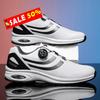 Golf Shoes Air Cushion Men Sports Running Shoes Breathable Lightweight Comfortable Athletic Nonskid Rotating Button Sneakers