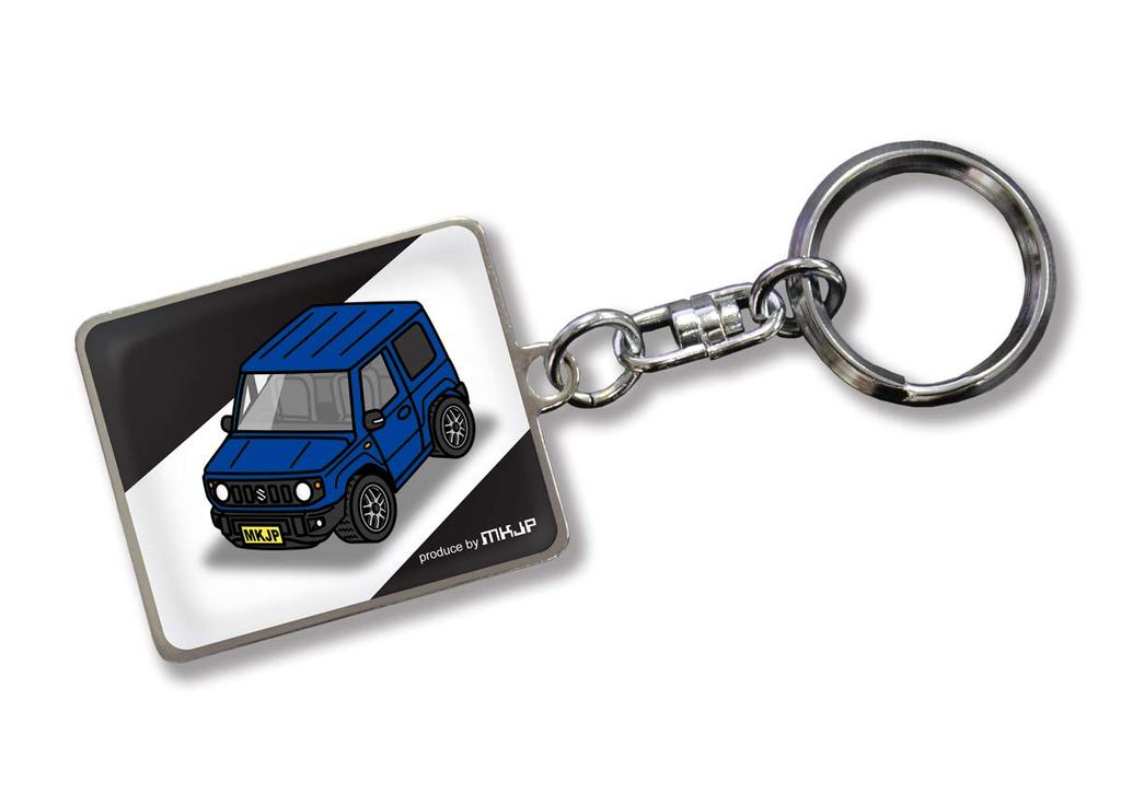 MKJP Custom Keychain for Suzuki Jimny Black Blue Car Color JB64, Base,