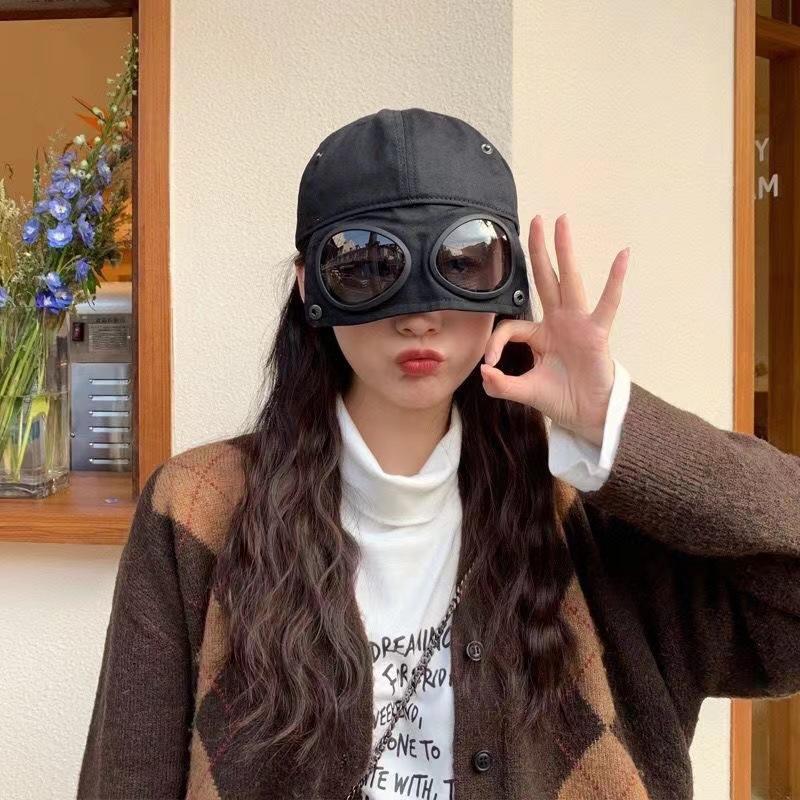 New Fashion Aviator Hat Summer Personality Glasses Baseball Cap Female Unisex Sunglasses Male Cap Baseballcap Boys Cap