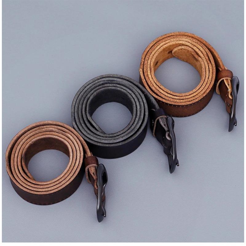 First Layer Pure Cowhide Pin Buckle Belt, Men's Model, Retro Versatile Jeans Belt, Simple Casual Leather Belt for Men