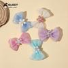 Korean Style Mesh Flower Bow Hair Clip for Girls - Baby Frizzy Hair Side Clip & Children's Hair Accessory